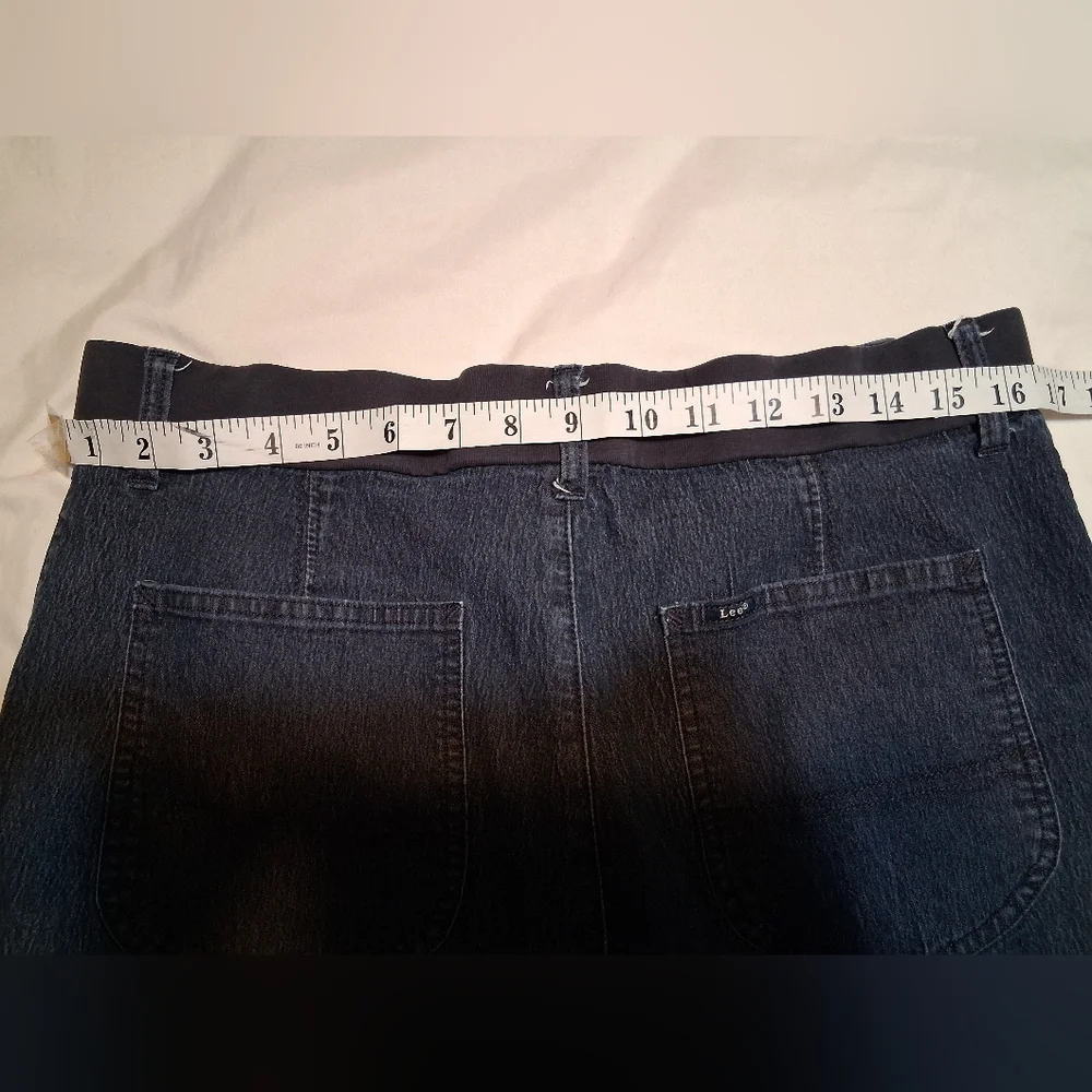 Lee High Rise Side Elastic Medium Denim Shorts Dark Wash Women's 12 Summer